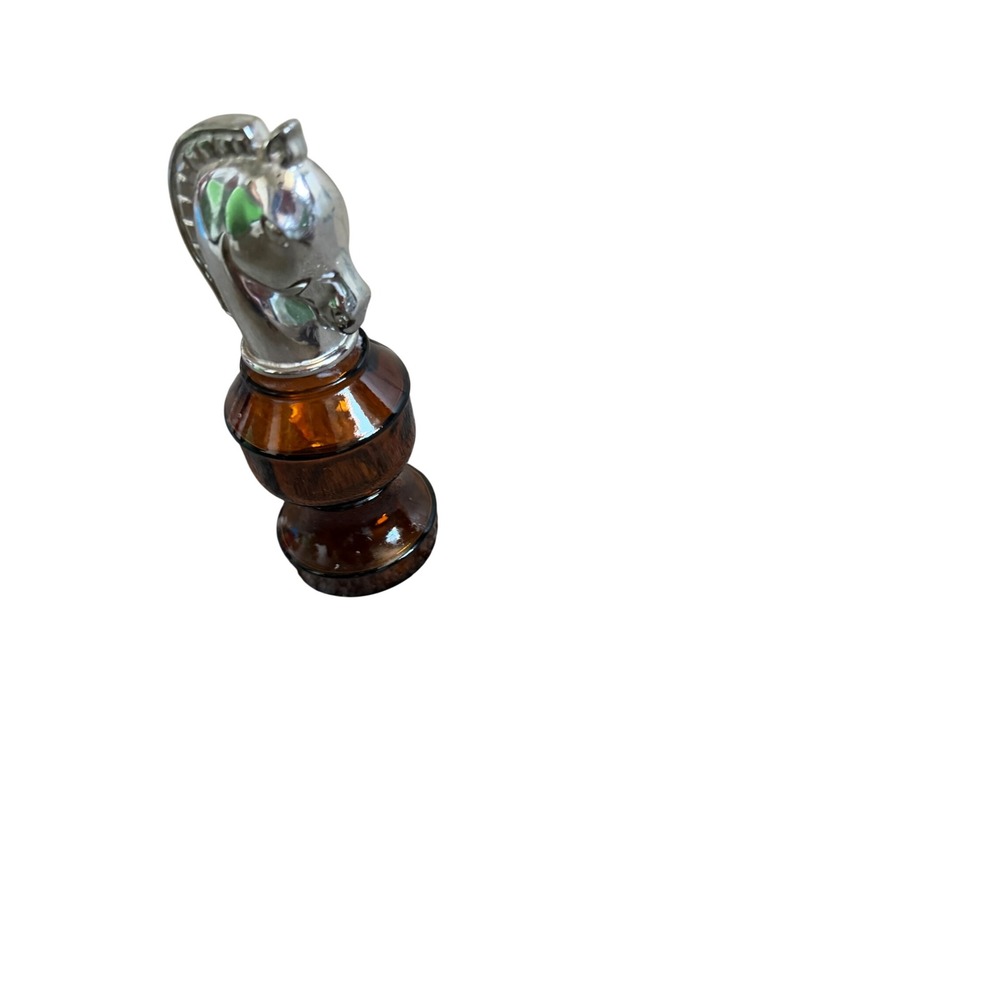 Vintage Avon Smart Move Wild Country After Shave Chess Knight Amber Glass Bottle - Picture 3 of 6